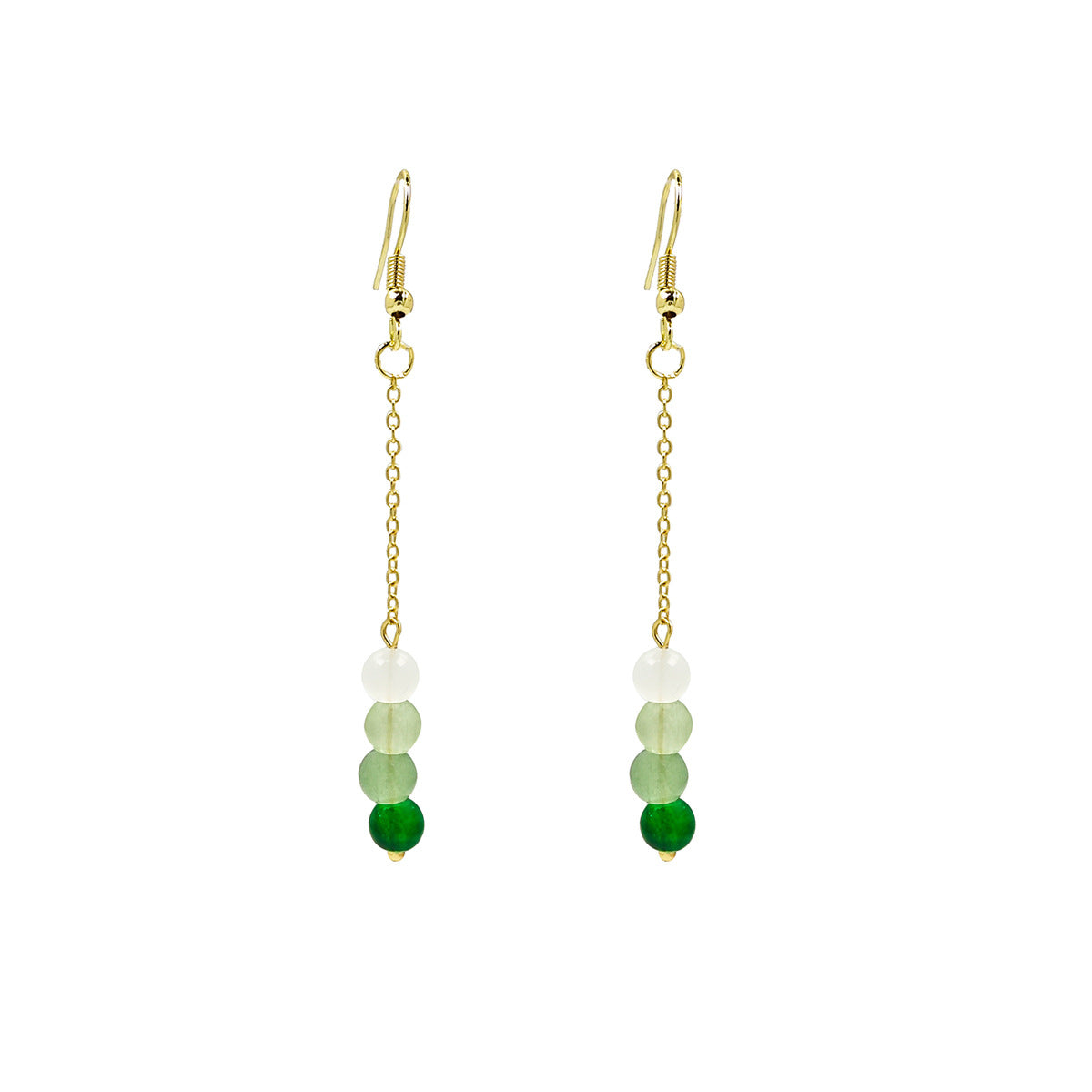 Chinese Ancient Style Beaded Long Fringe Han Earrings