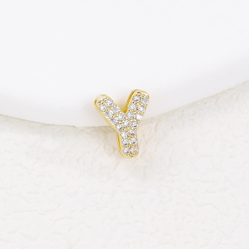 English Letter Small Cute Full Diamond Pendants