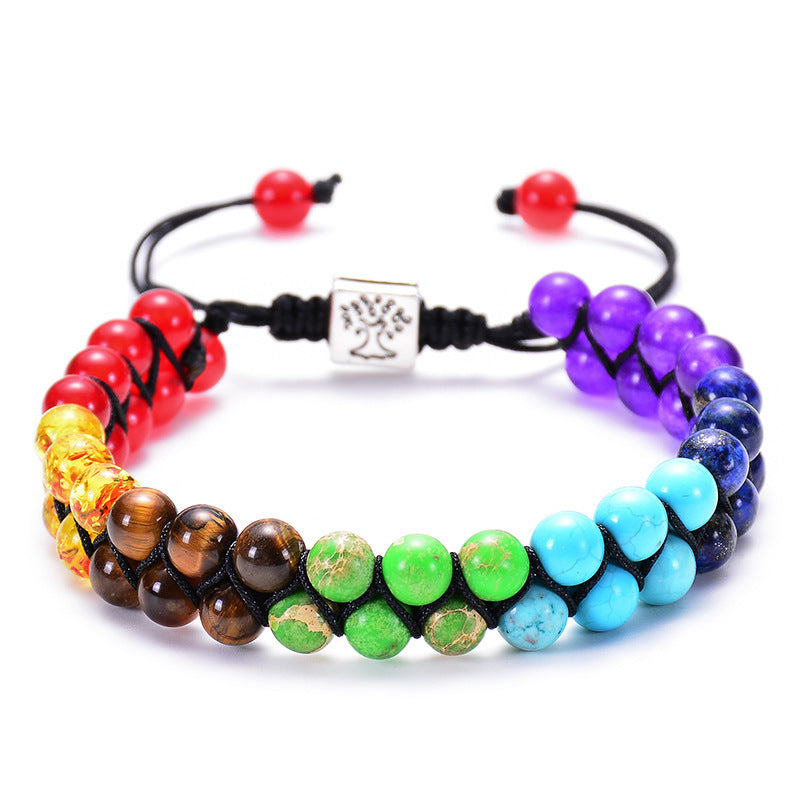 Women's Double Layer Crystal Agate Bead Lucky Bracelets