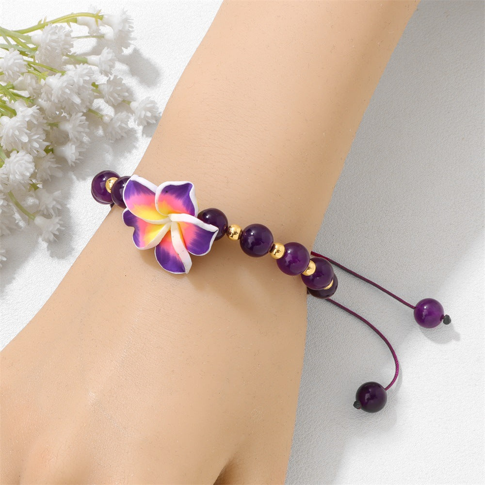 Hand-woven Colorful Bohemian Vacation Style Carrying Strap Sweet Polymer Bracelet