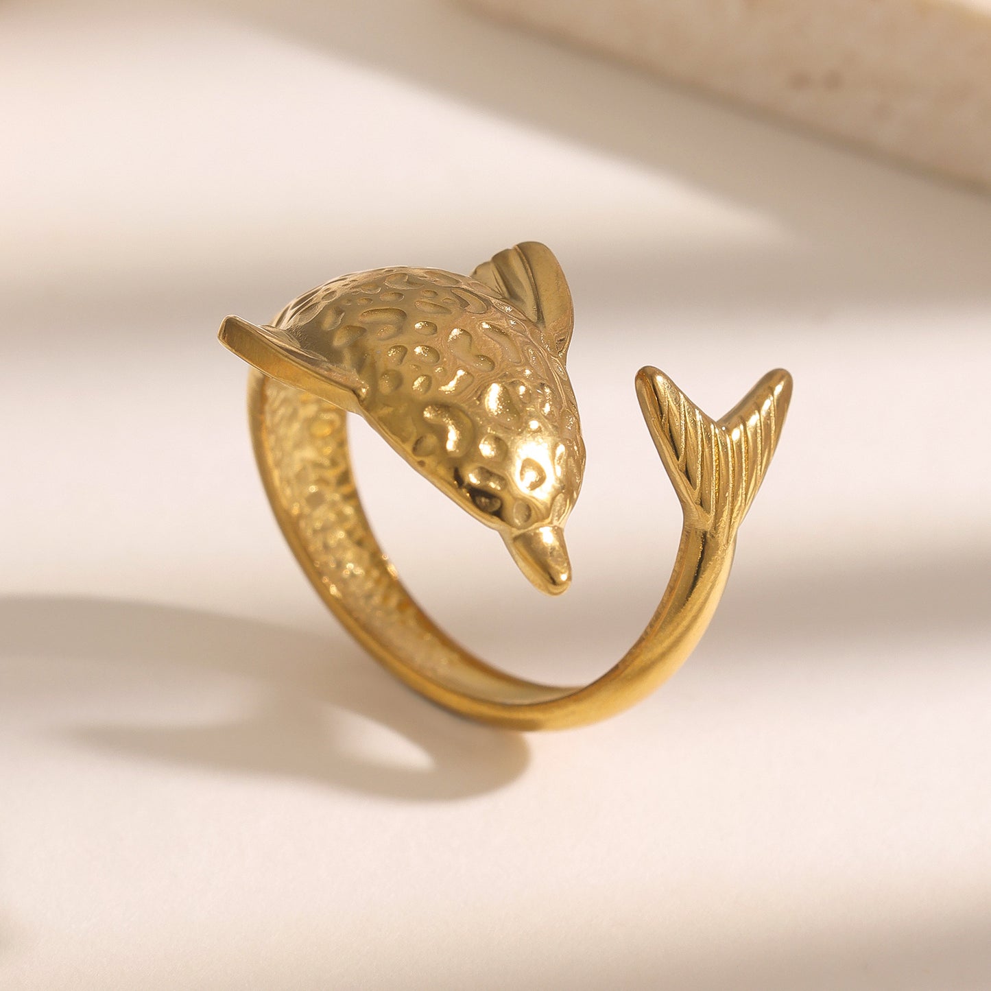 Style Dolphin Personalized Series Adjustable Niche Stainless Ring