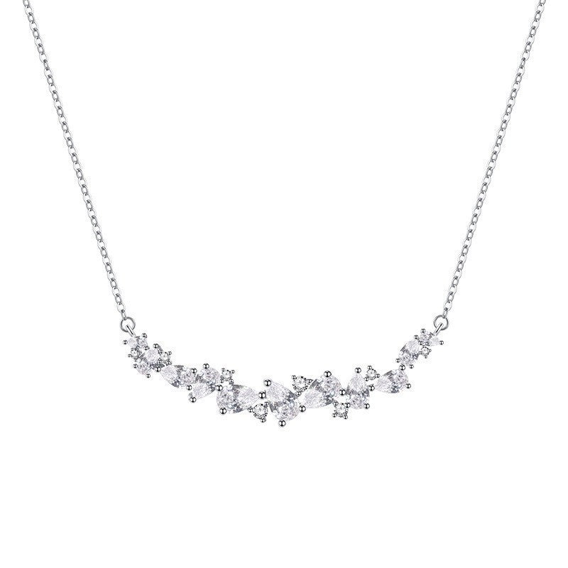 Female Light Luxury Minority Design High Sense Zircon Smile Clavicle Necklaces