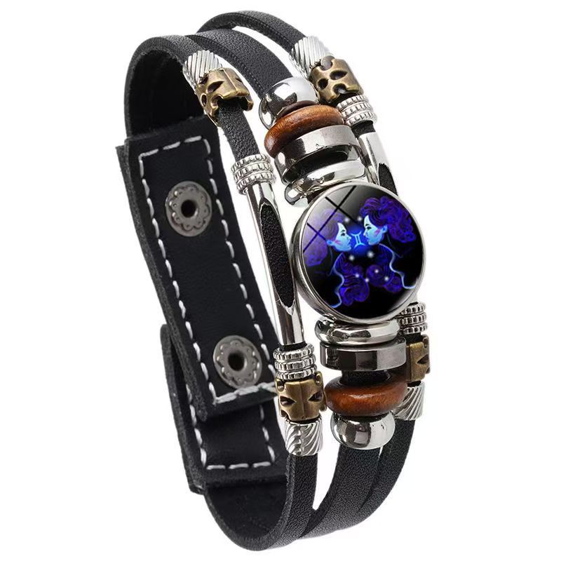 Twee Constellation Luminous Couple Leather Rope Brace Lace Simple Bracelet
