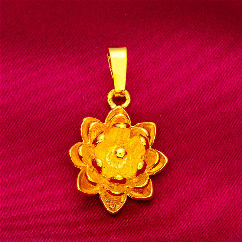 Women's Vietnam Placer Gold Love Abacus Small Pendants