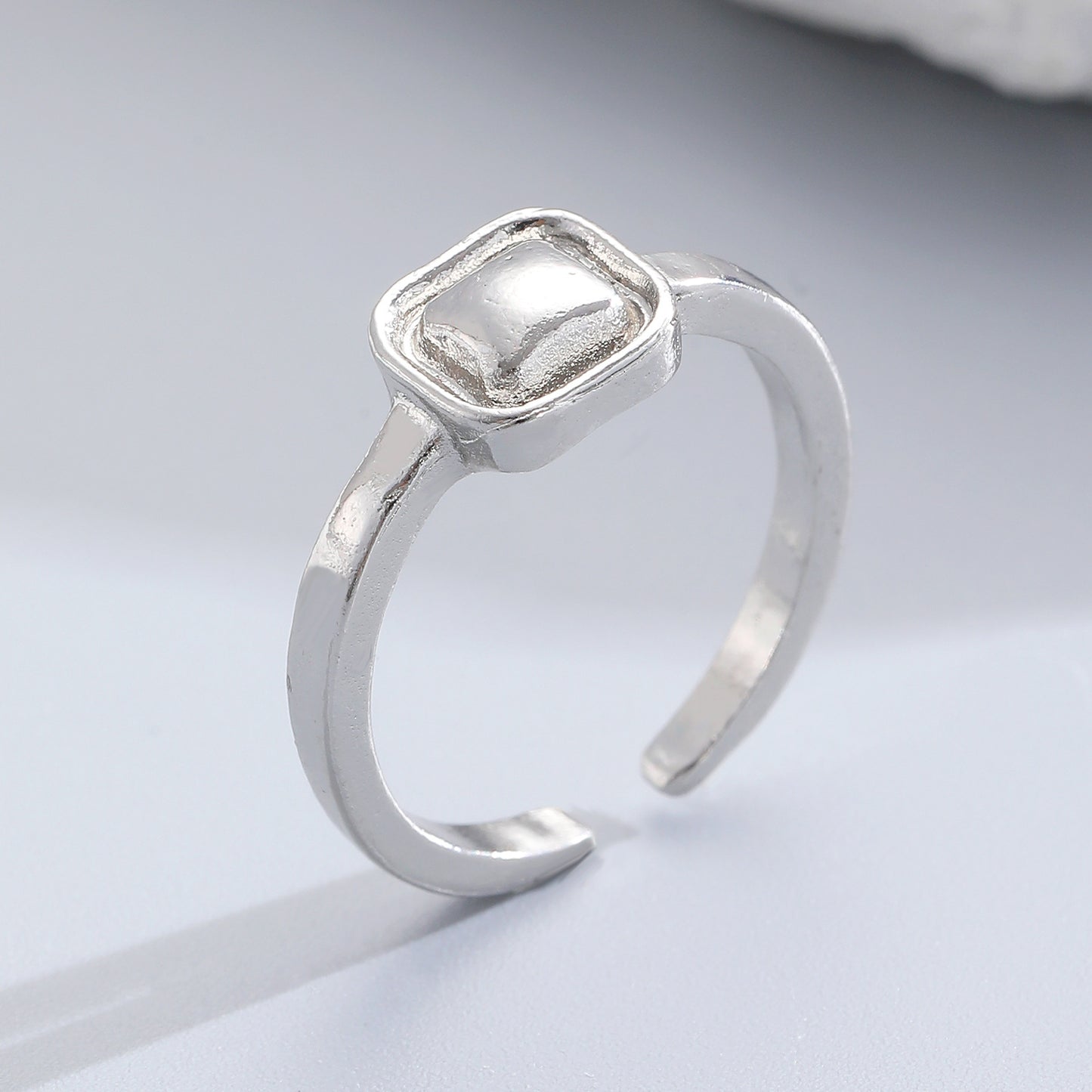 Sier Affordable Luxury Style Irregular Suit Geometric Fashion Design Sense Rings