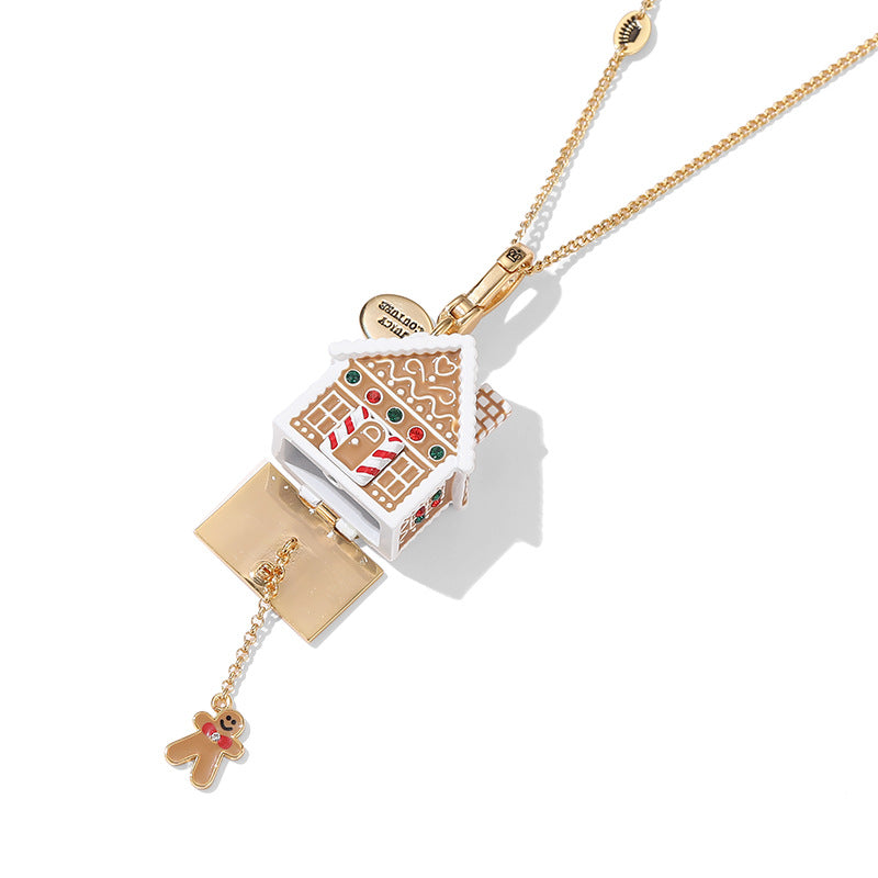 Enamel Glaze Design Ginger Cake House Pendants