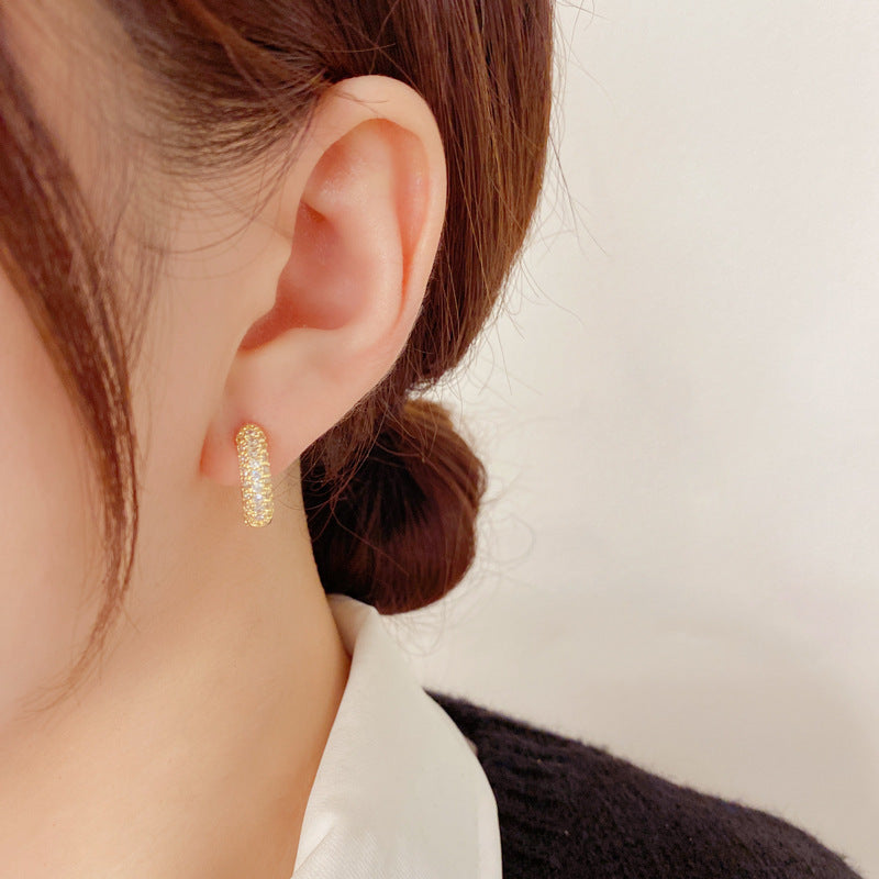 Inlaid Zircon Pearl Clip Exquisite Fashion Petite Ear Buckle
