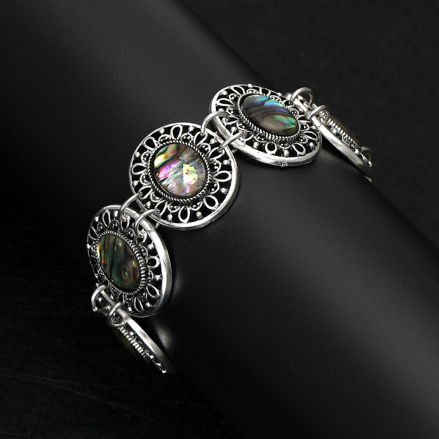 Palace Style Exaggerated Personalized Alloy Vintage Abalone Bracelet