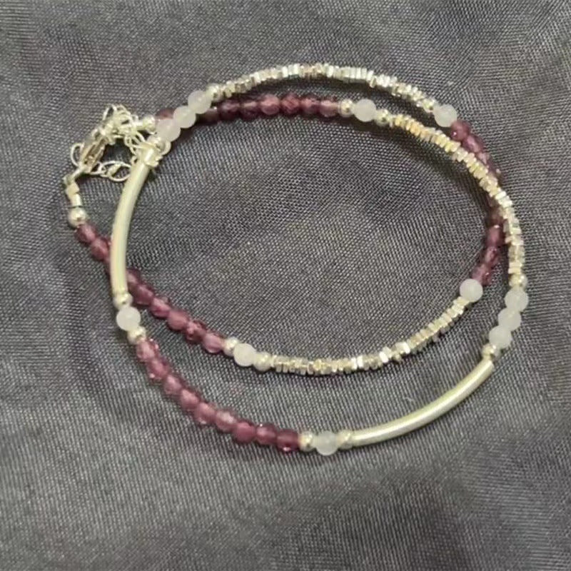 Small Pieces Of Sier Pink Beaded Temperamental Bracelets