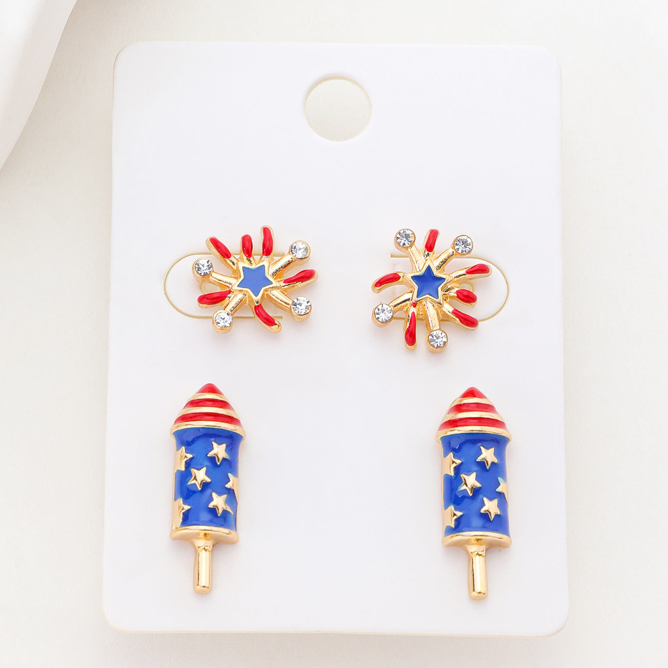 Women's Party Stars Stripes Vintage Drop Oil Rings