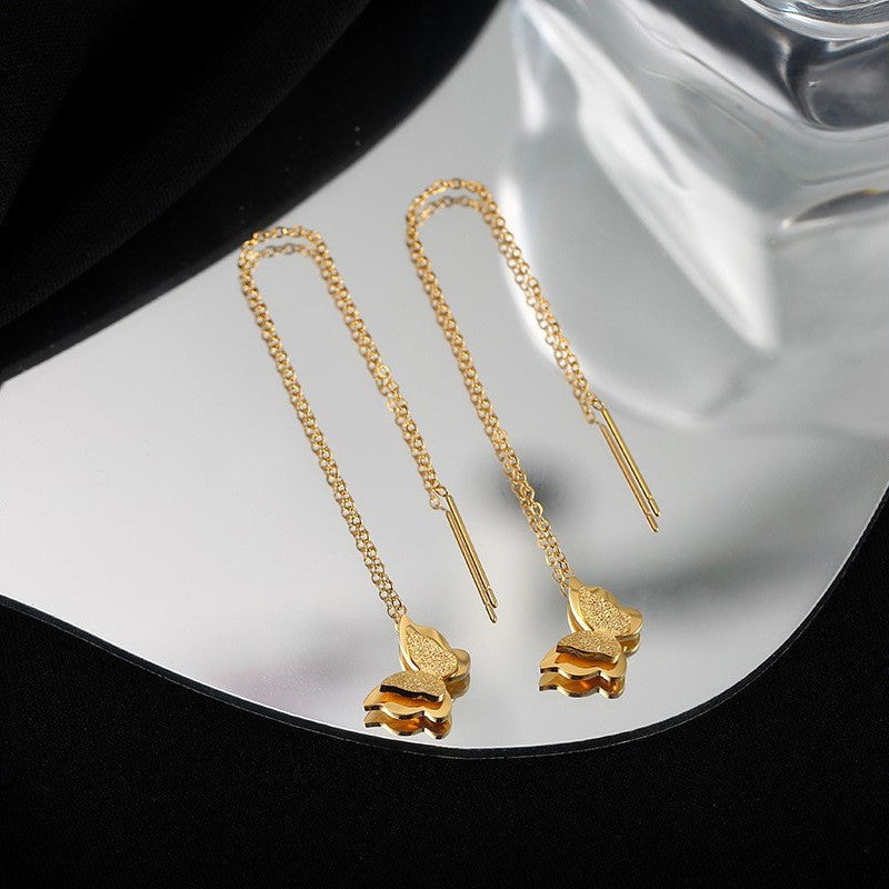Butterfly Niche Design Trendy Elegant Long Tassel Face Slimming Ear Line