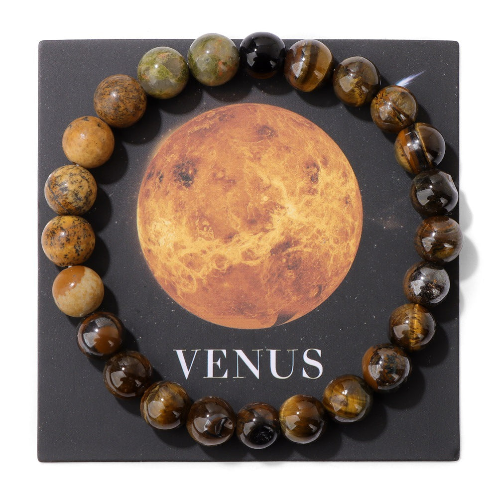 Women's & Men's Planets Of The Solar System Natural Stone Bracelets