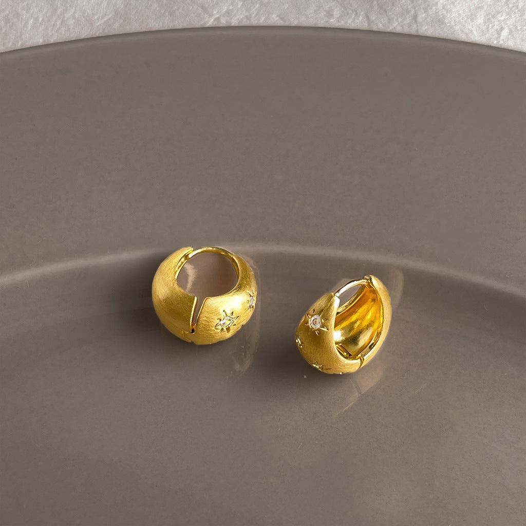 Matte Texture Geometric Female Niche Fashion Earrings