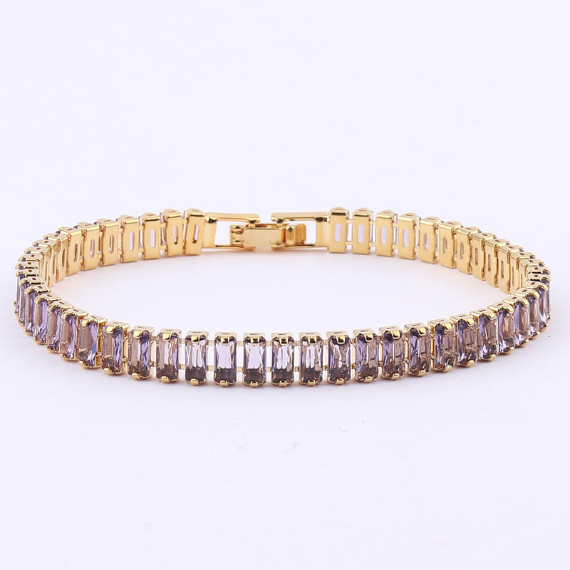 Women's Colorful Solid Color Zircon Full Diamond Bracelet