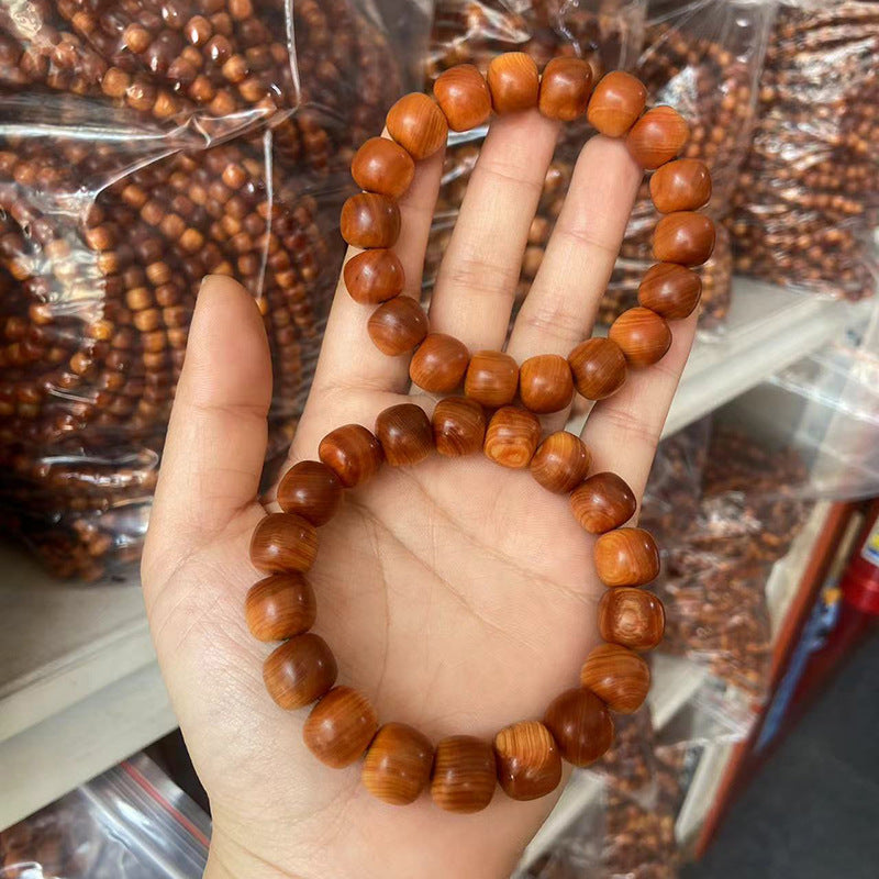 Black Oil High Density Wooden Prayer Beads Gentiana Pattern Bracelet