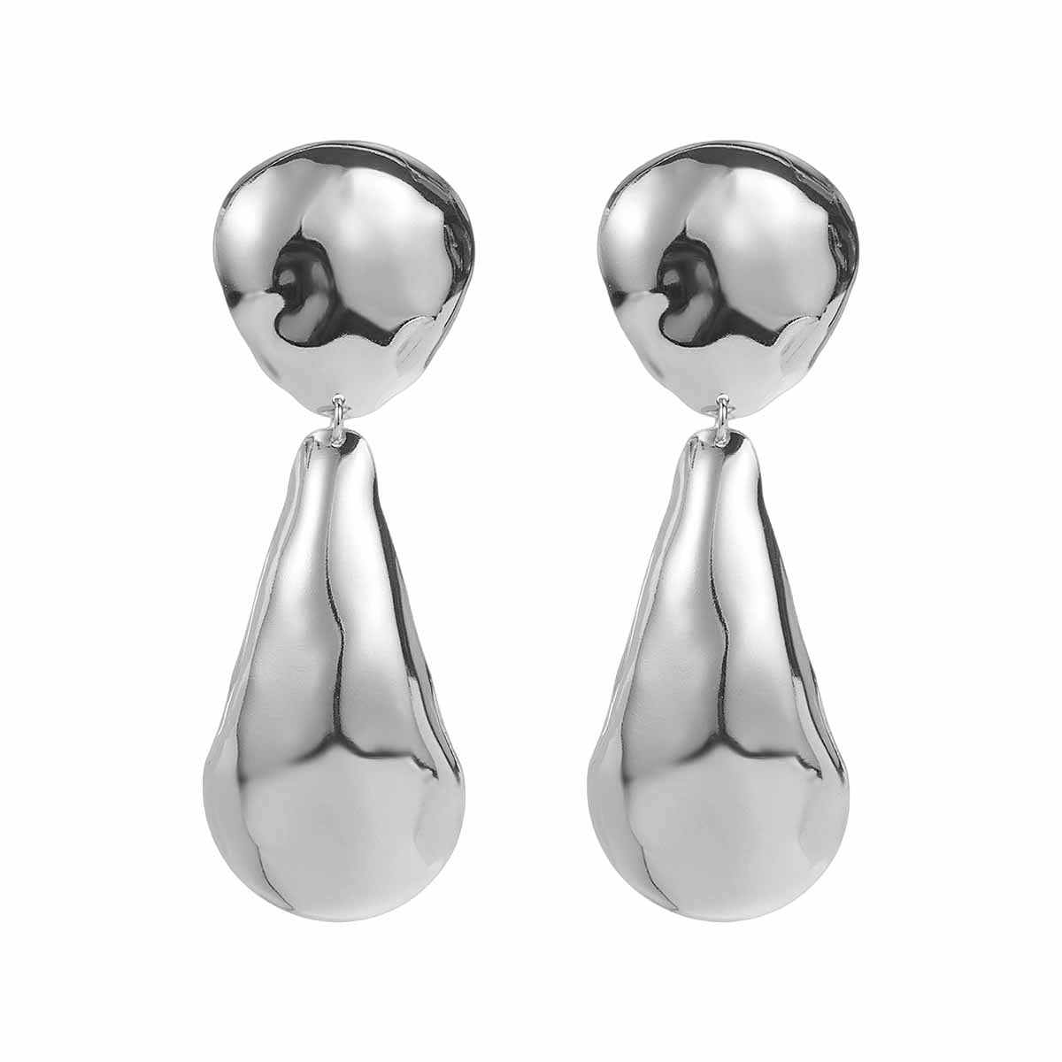 Fashion Exaggerated Geometry Irregular Metal Personality Heart Water Drops Earrings
