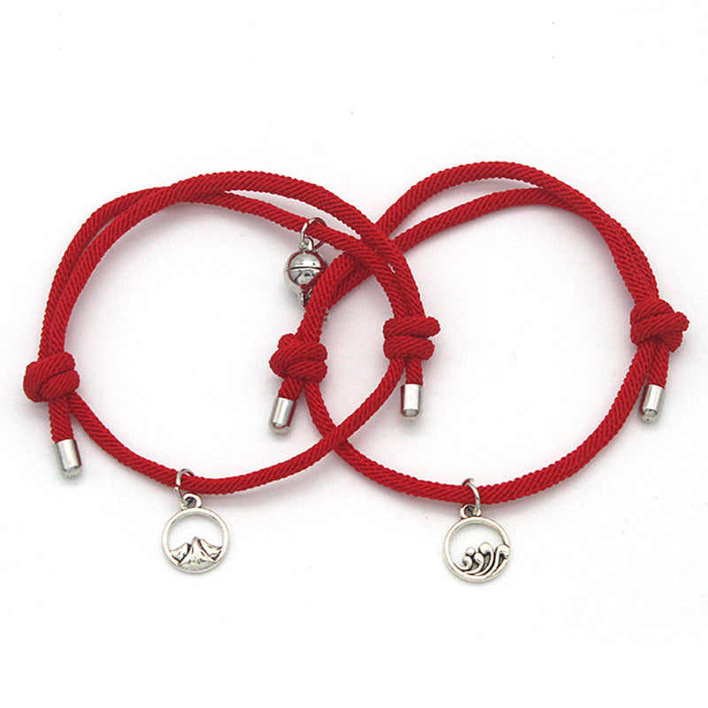 Alloy Sun Moon Oath Couple Magnet Bracelet