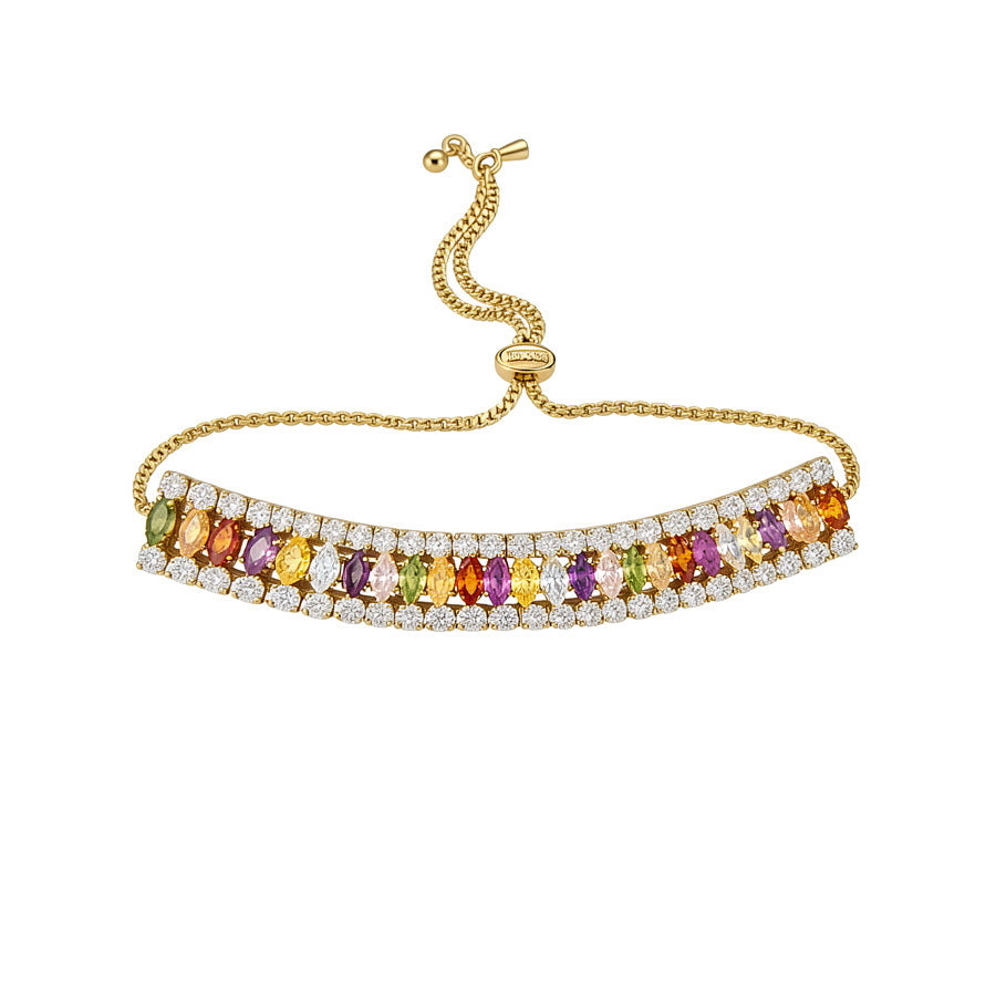 Real Gold Electroplated Dopamine Zircon Luxury Bracelet