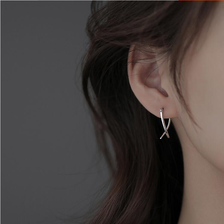 Line Cross Clip High-grade Female Summer Ear Buckle