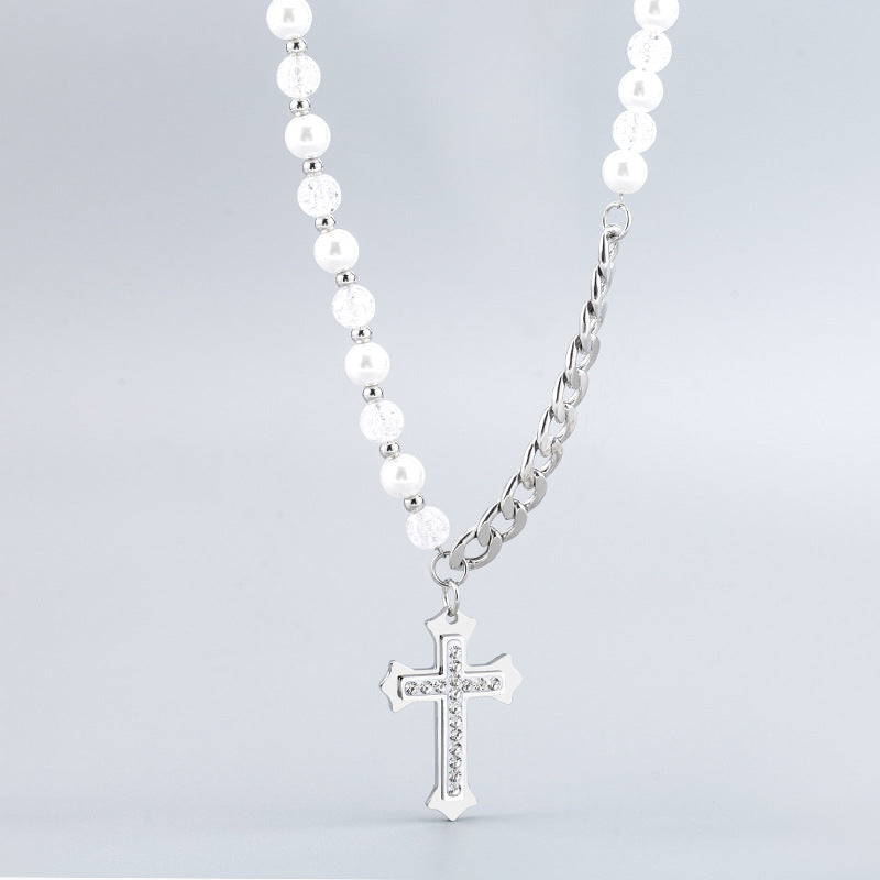 Women's & Men's Punk Titanium Steel Short Stitching Chain Necklaces