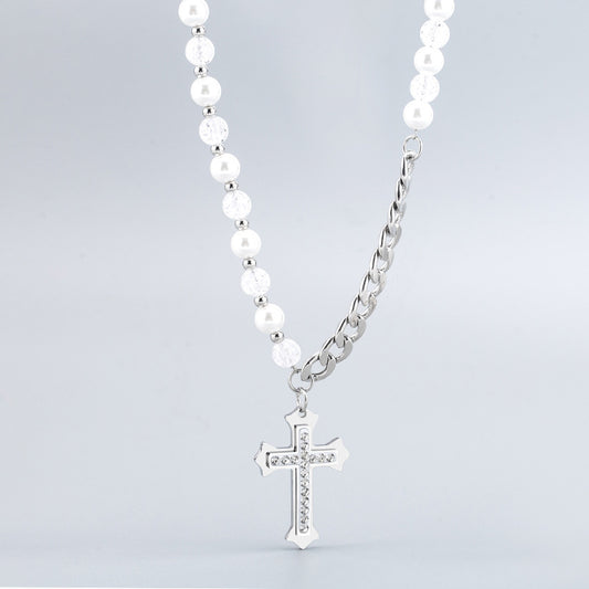 Women's & Men's Punk Titanium Steel Short Stitching Chain Necklaces