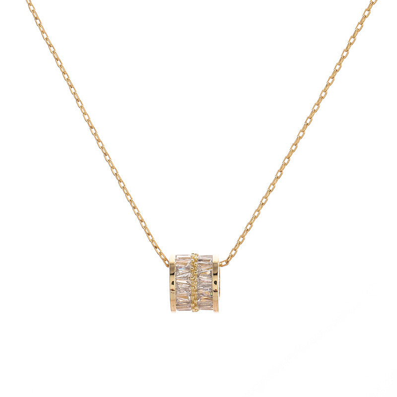 Women's Titanium Steel Refined Zircon Small Waist Necklace