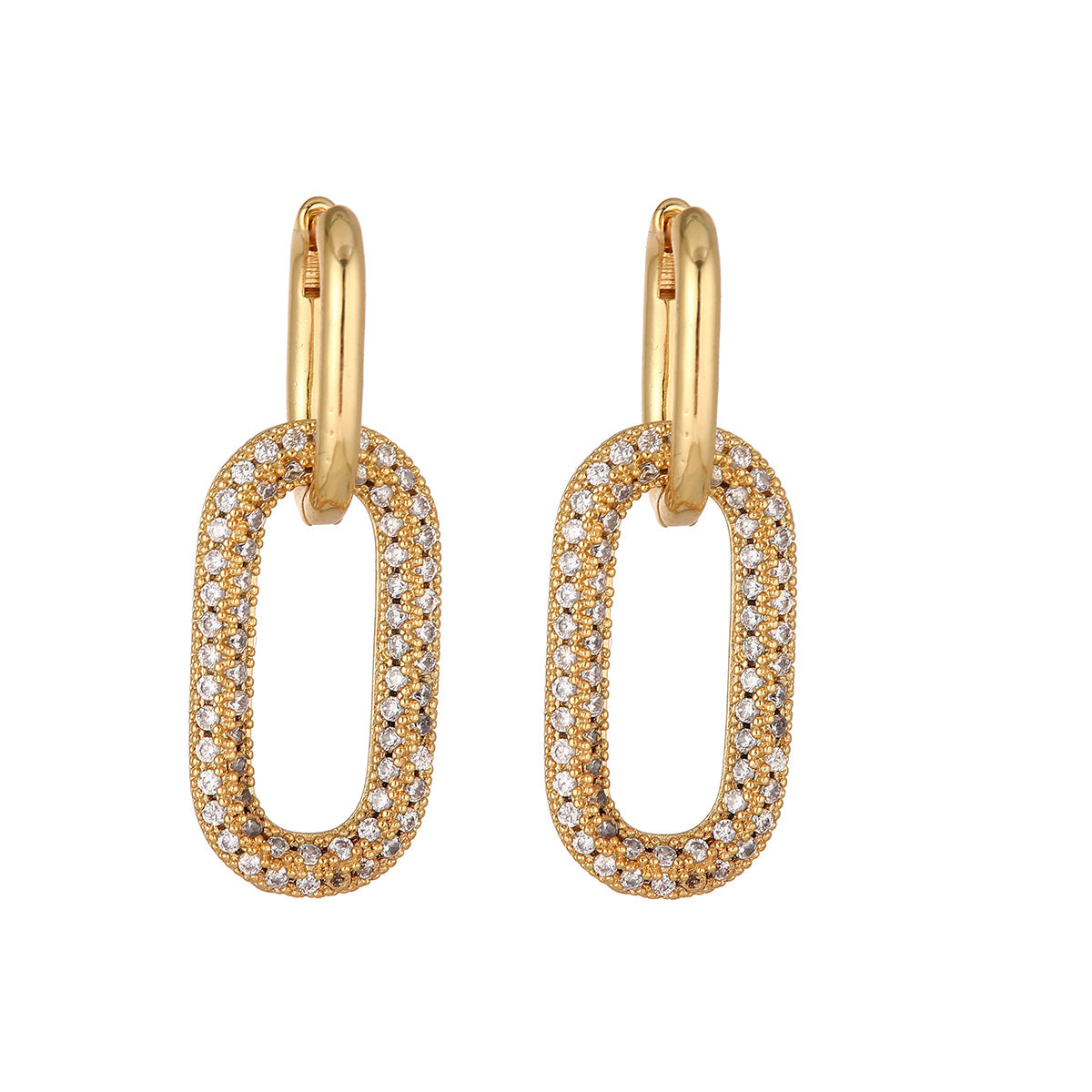 Affordable Luxury Fashion Clip Female Gold Zircon Rings