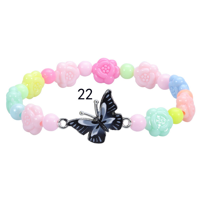 Children's Colorful Beaded Cute Butterfly Kindergarten Birthday Bracelets