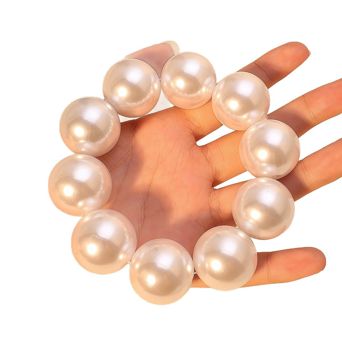 Women's Oversized Pearl Large Particle Round Imitation Elegant Banquet Bracelets