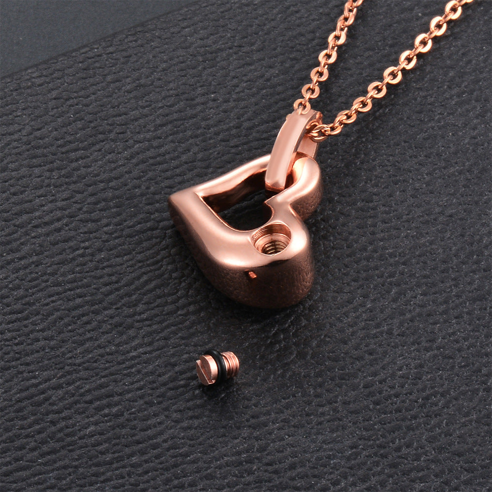 Stainless Steel Fashion Style Hollow Heart-shaped Necklaces