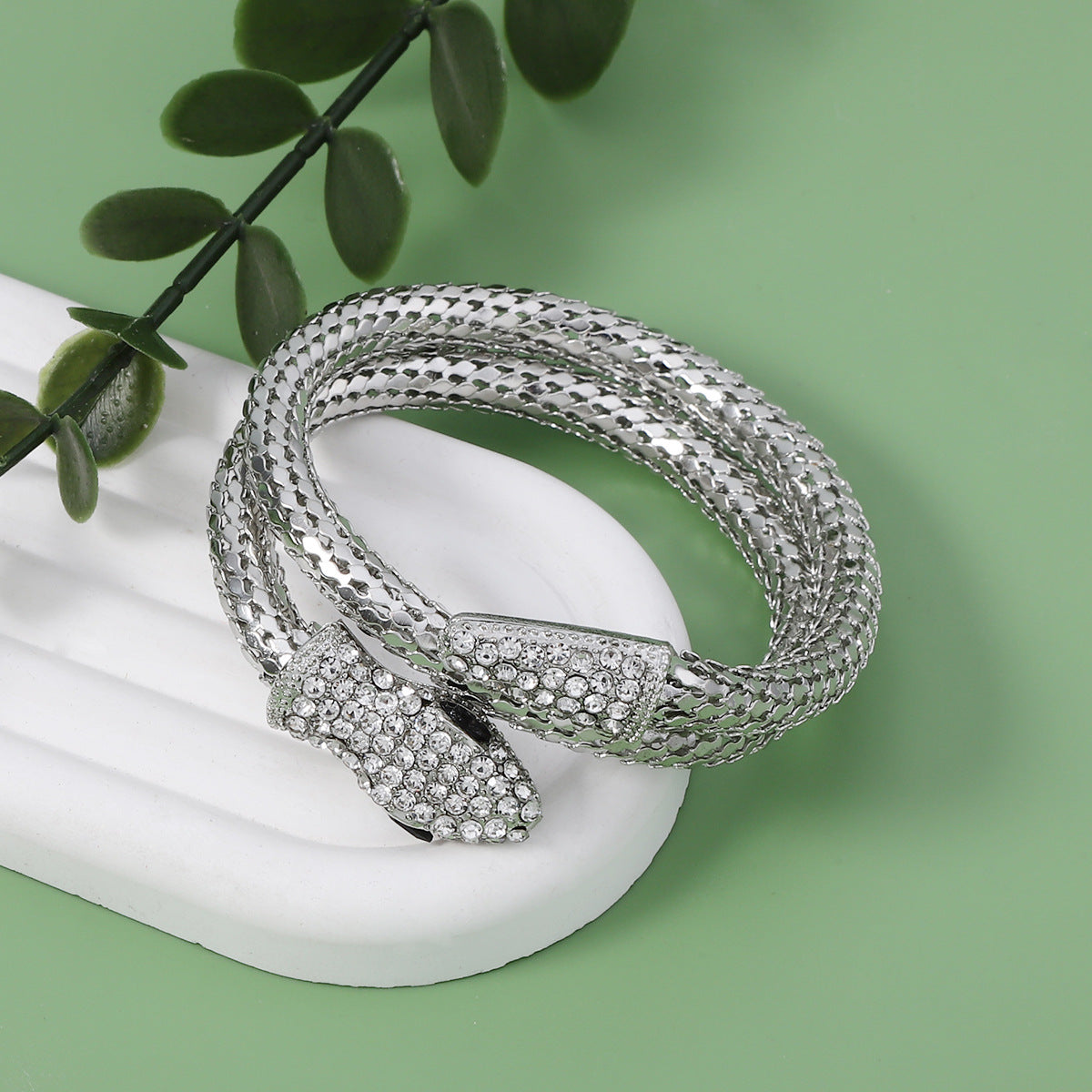 Women's & Men's Hop Punk Snake Personality Micro Inlaid Zircon Winding Niche Couple Bracelets
