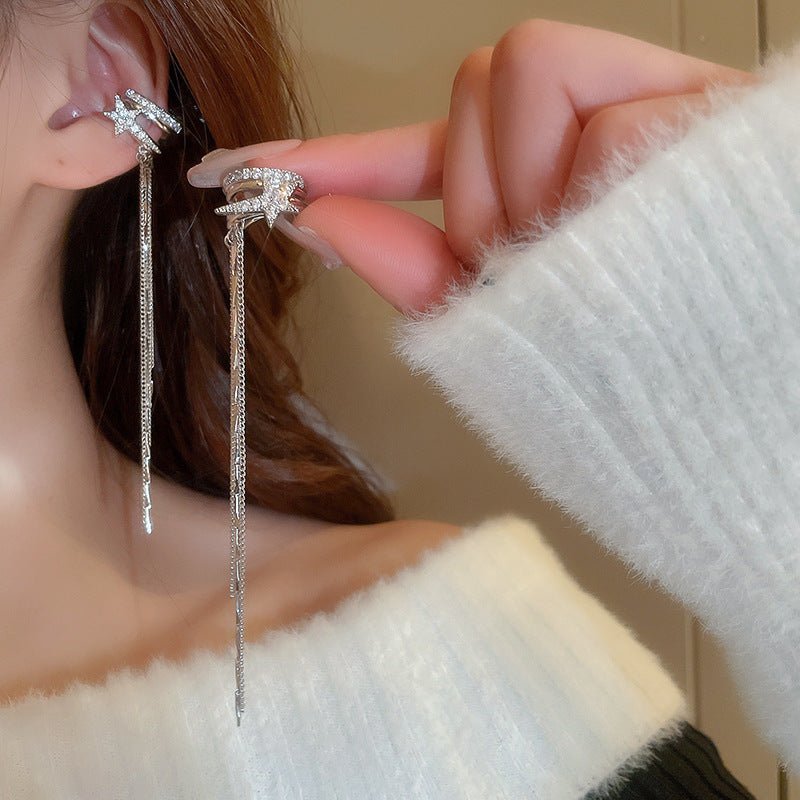 Tassel Ear Clip Vintage Court Style Rings