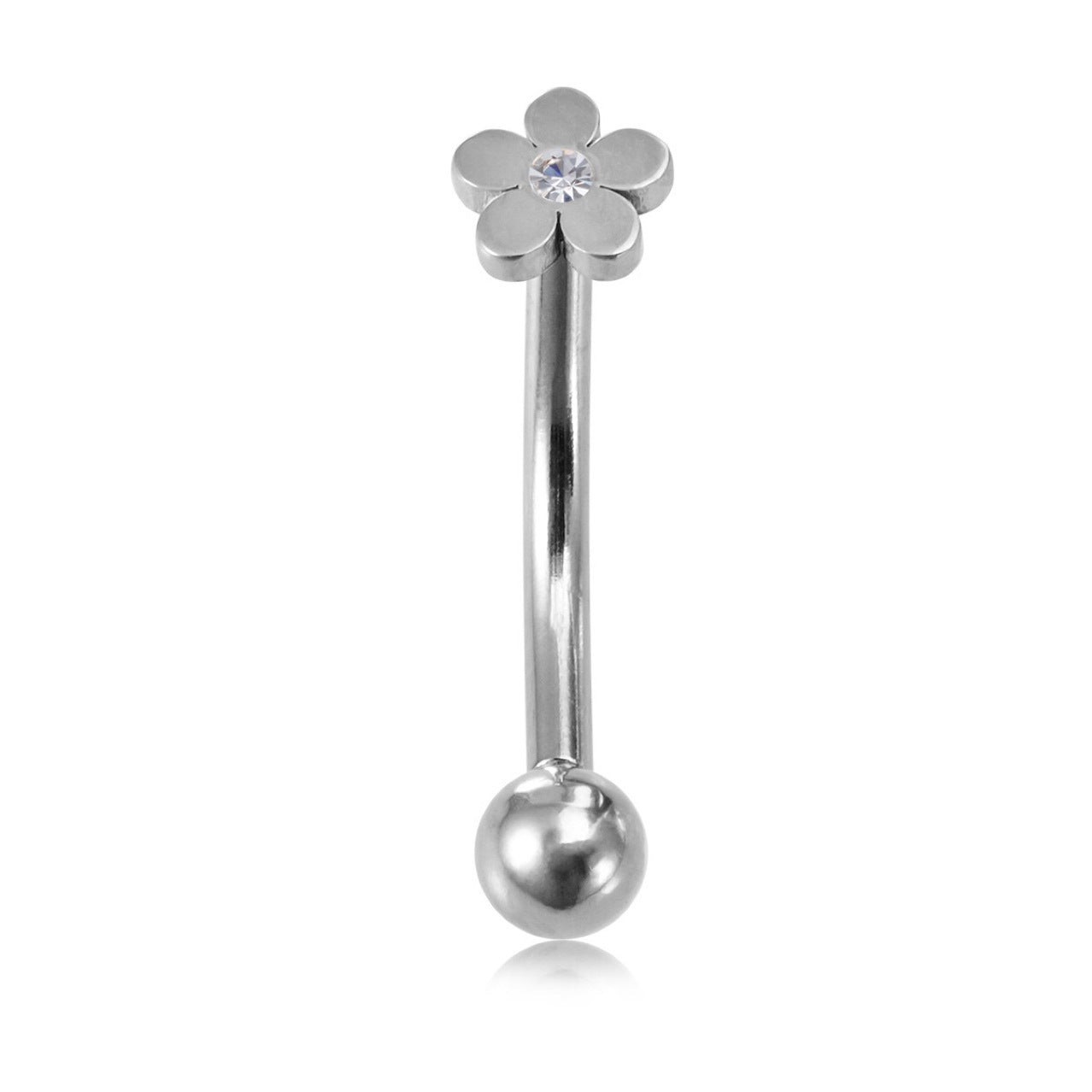 Simple Stainless Steel Rod Eyebrow Piercing Star Stud Earrings