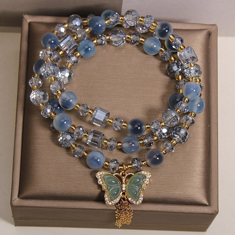 Blue Sugar Heart Agate Female Light Bracelet