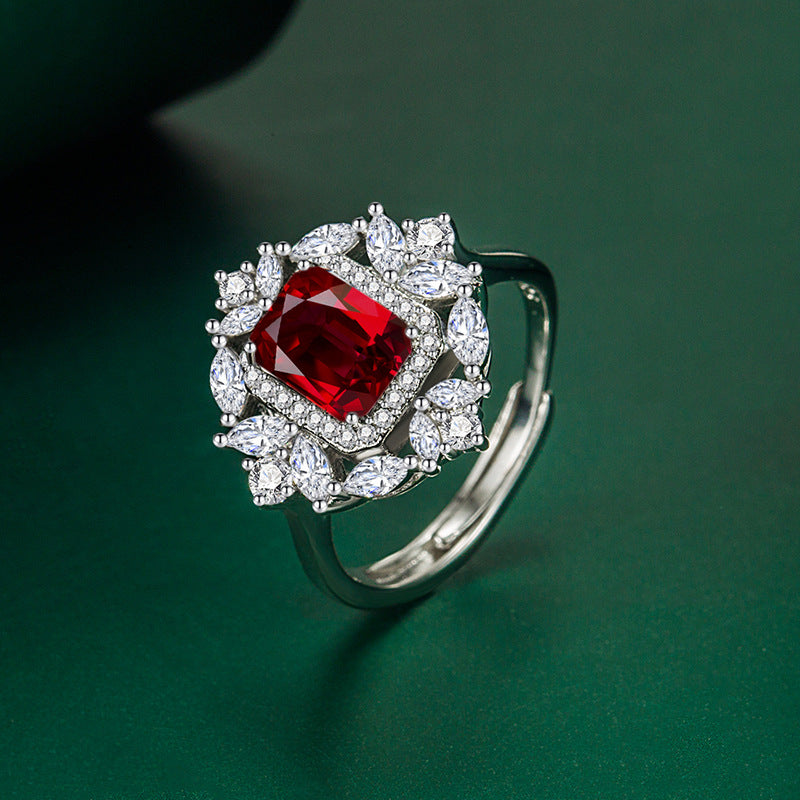 Women's Elegant Vintage Ruby Fashion Colored Gems Rings