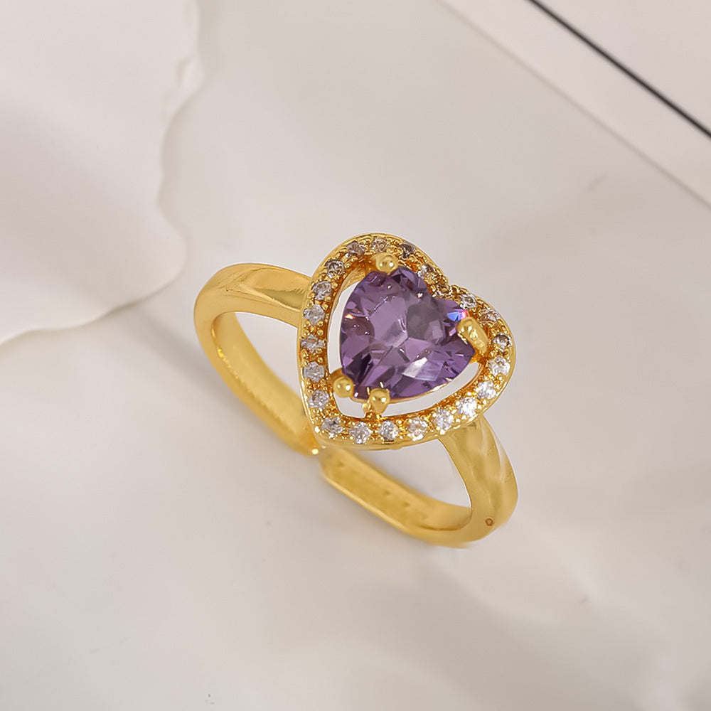 Women's Open-end Zircon Fashionable Classy Simple Cold Feeling Goddess Rings