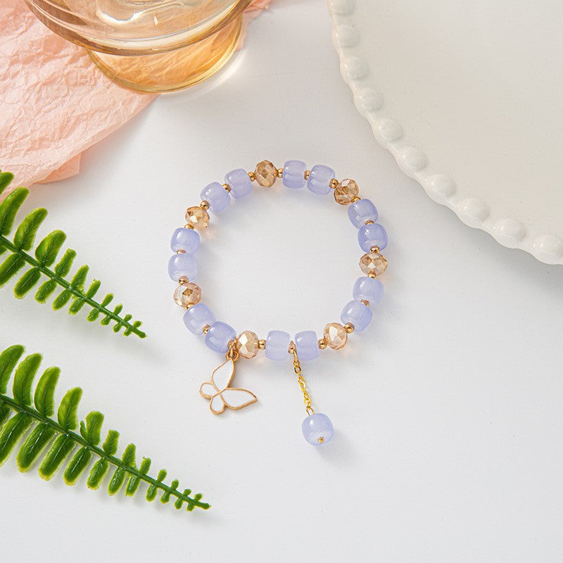 Female Aquamarine Gray Moonlight Natural Crystal Bracelet