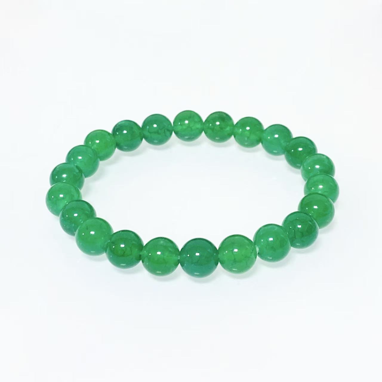 Women's & Men's Dragon Pattern Agate Single Circle Round Beads Life Scale Texture Bracelet