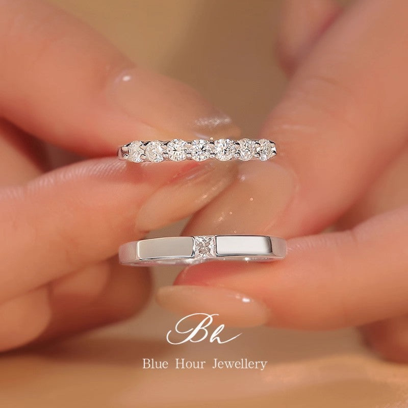 Stackable Moissanite Male Female Couple Pair Loose Mouth One Of Rings