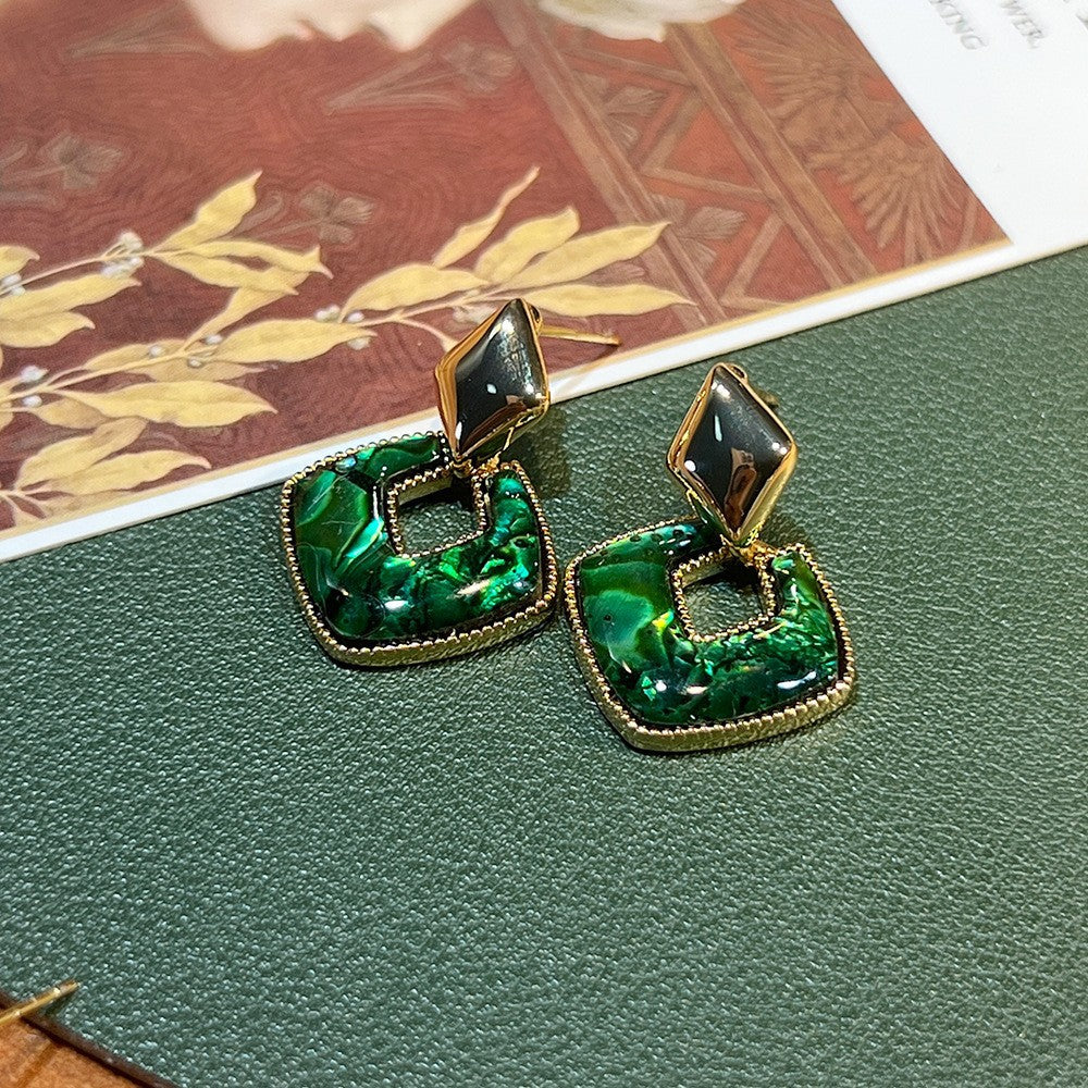 Women's Abalone Shell Series Gold Plated Environmental Protection Fashion French High-grade Earrings