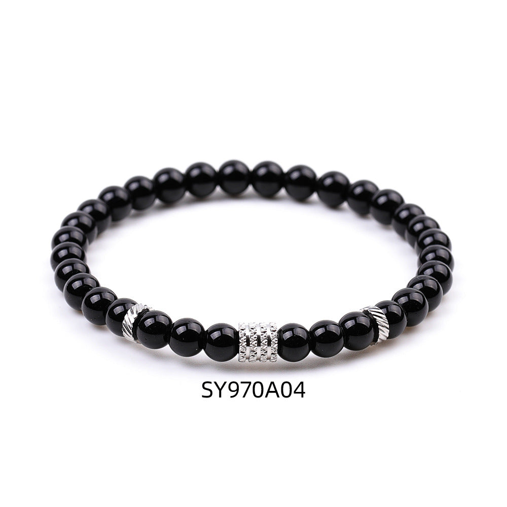Stainless Steel Frosted Indian Agate Tigereye Striped Bracelets