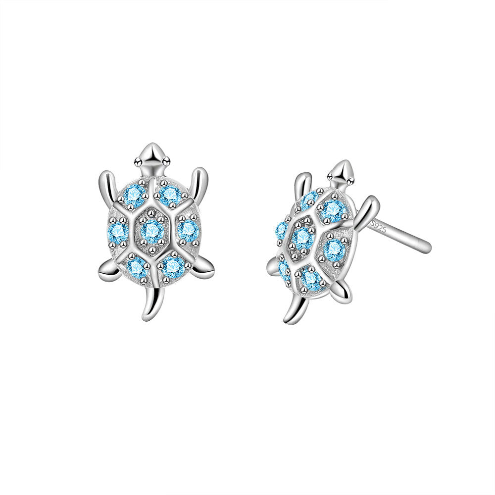 Women's & Men's Ear Simple Personality Small Turtle Zircon Stud Earrings