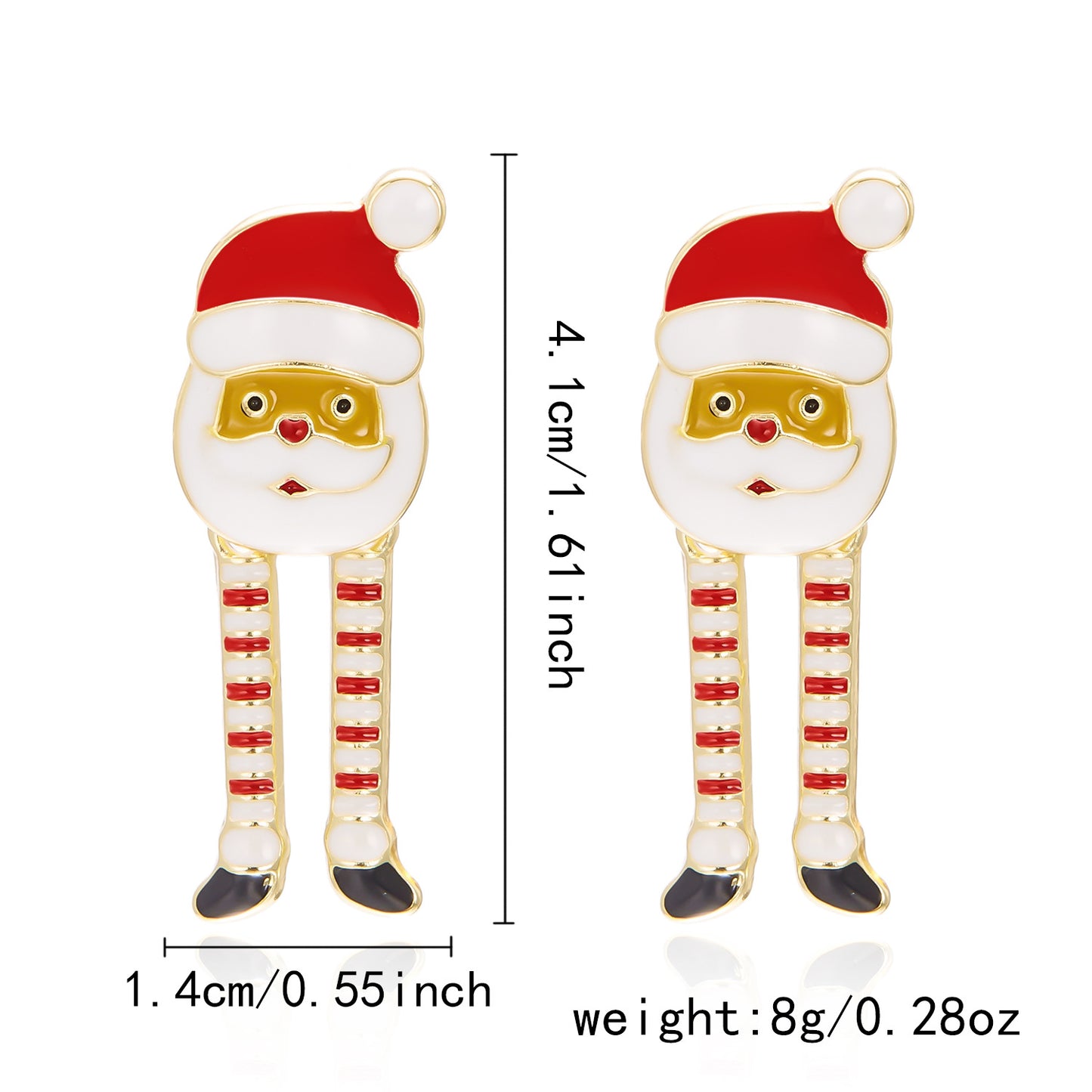 Christmas Ornament Funny Cartoon Santa Claus Female Earrings