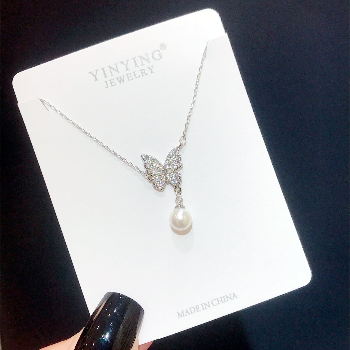 Women's Bow Fishtail Wings Clavicle Chain Super Long Color Necklaces