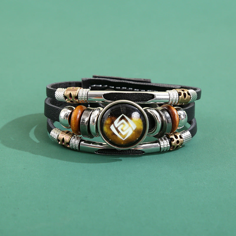 Men's Korean Element Luminous Fashion Alloy Snap Button Bracelet
