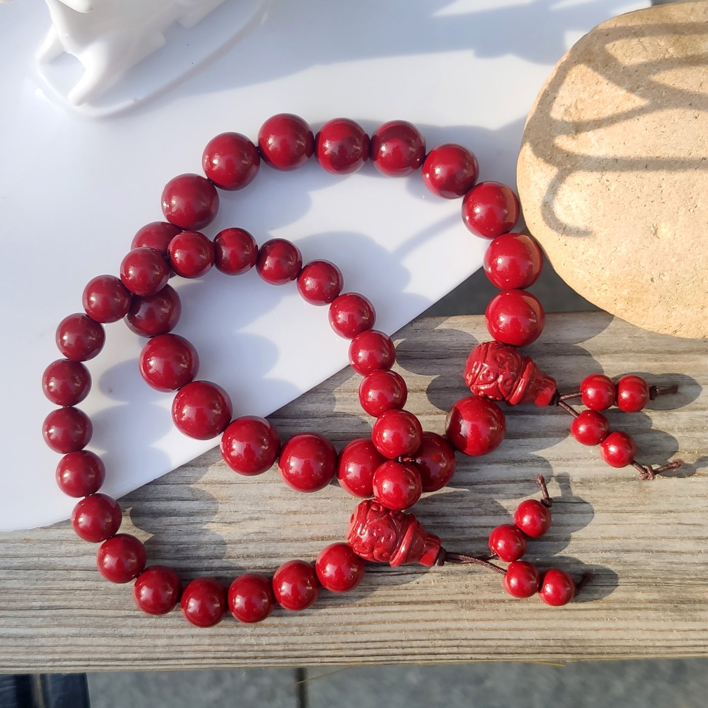 Women's Cinnabar Life Red Rope Beaded Money Drawing Pi Bracelet
