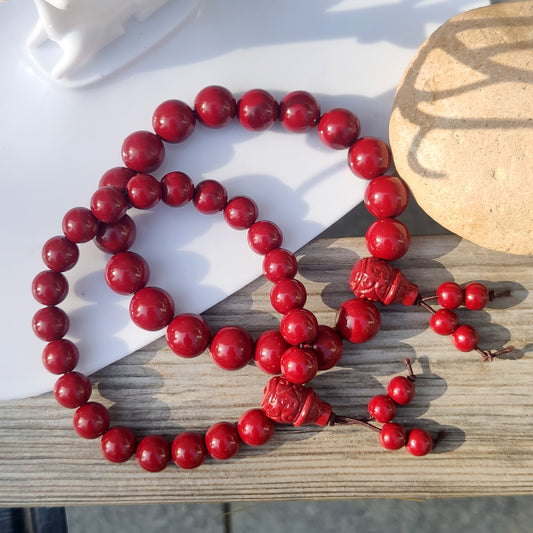 Women's Cinnabar Life Red Rope Beaded Money Drawing Pi Bracelet