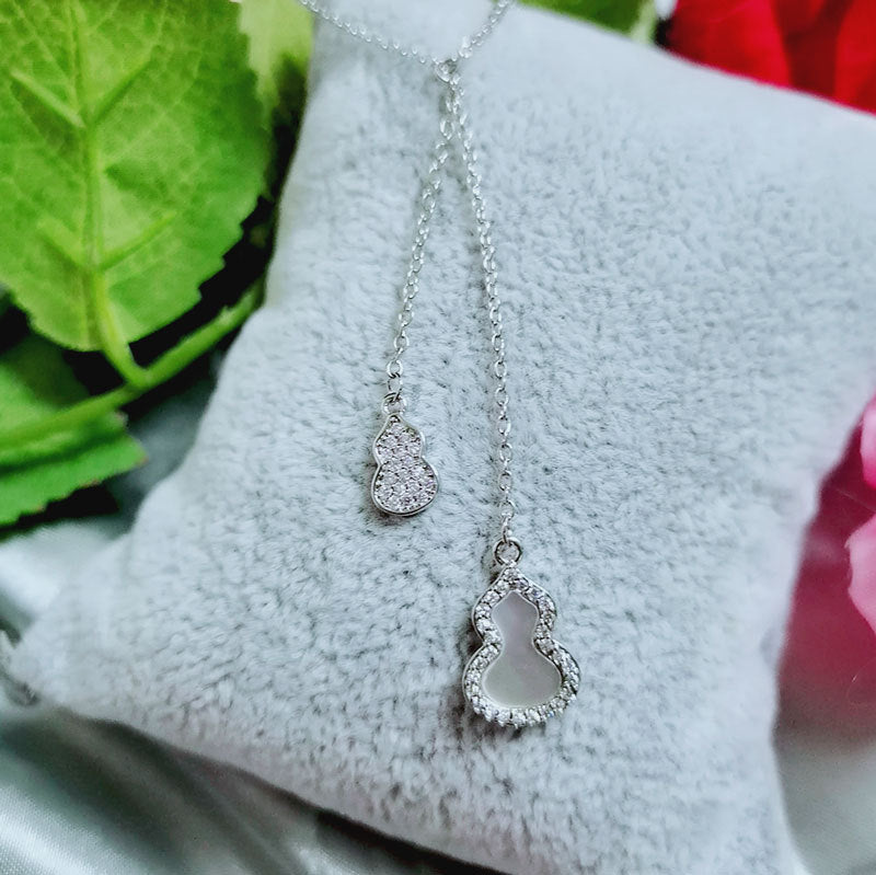 Fu Lu Happy Gourd Female Sier Necklaces