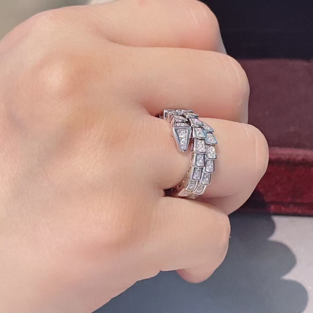 Women's & Men's High Version Spirit Snake Couple Thick Rose Plated Rings