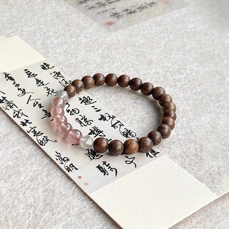 Dock Chinese Style Ebony Strawberry Beaded Bracelets